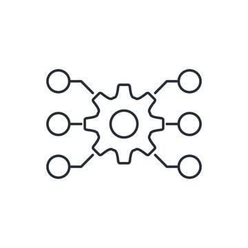 Multi Channel Management System Vector Linear Icon.