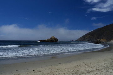 coast of the sea in Pfeiffer Beach Big Sur California USA