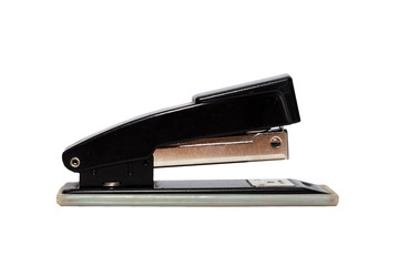 black stapler isolated on white background