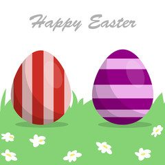 Cute, fun easter eggs cartoon illustration pattern