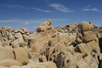 rocks and blue sky in Joshua Tree National Park California USA