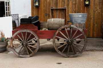 old wooden carriage in San Diego California USA