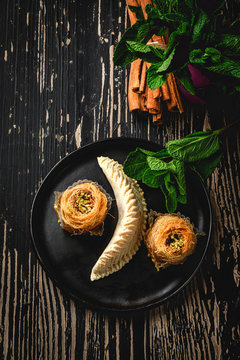 Traditional Arabic halal homemade sweet homemade, typical of Ramadan and Eid