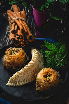 Traditional Arabic halal homemade sweet homemade, typical of Ramadan and Eid