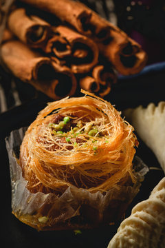 Traditional Arabic halal homemade sweet homemade, typical of Ramadan and Eid