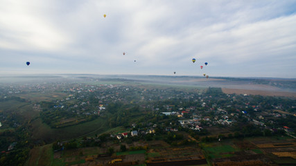 balloons over the fields