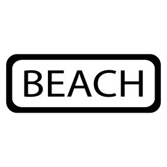 Beach travel icon. Beach signpost travel logo