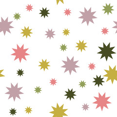 Fototapeta na wymiar Seamless vector pattern of colorful geometric shapes on a white background