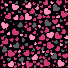 Fototapeta na wymiar Romantic seamless pattern with hearts