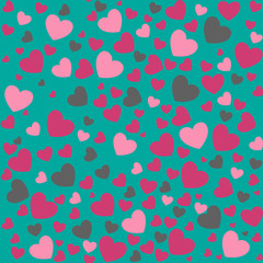 Fototapeta na wymiar Romantic seamless pattern with hearts