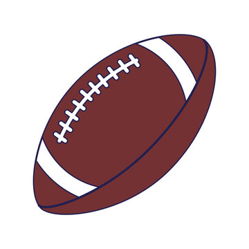 American football ball cartoon isolated blue lines