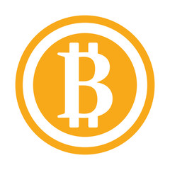 Bitcoin sign icon for internet money. Crypto currency symbol and coin image for using in web projects or mobile applications. 