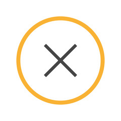 Obraz premium orange circle and plus Close icon vector eps10. Close menu sign. Close sign icon.