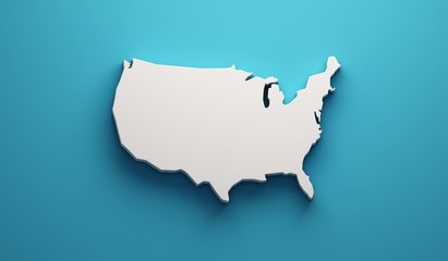 USA United States Map . 3D Render Illustration
