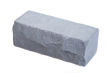 Grey relief ceramic brick at the white background, isolated
