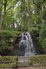Obraz premium Waterfall Of The Floors In Sintra. Nature, architecture, history, street photography. April 13, 2014. Sintra, Lisbon, Portugal.