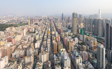 Top view of Hong Kong city