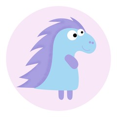 Cute baby dinosaurs collection. Beautiful illustration for decoration design. Colorful illustration. Funny dinosaurs, childish style. Comic style. Blue background. Vector cartoon girl character.
