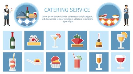 Catering Service Web Page Flat Vector Template