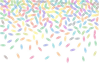 Stationary paperclips isolated on white background