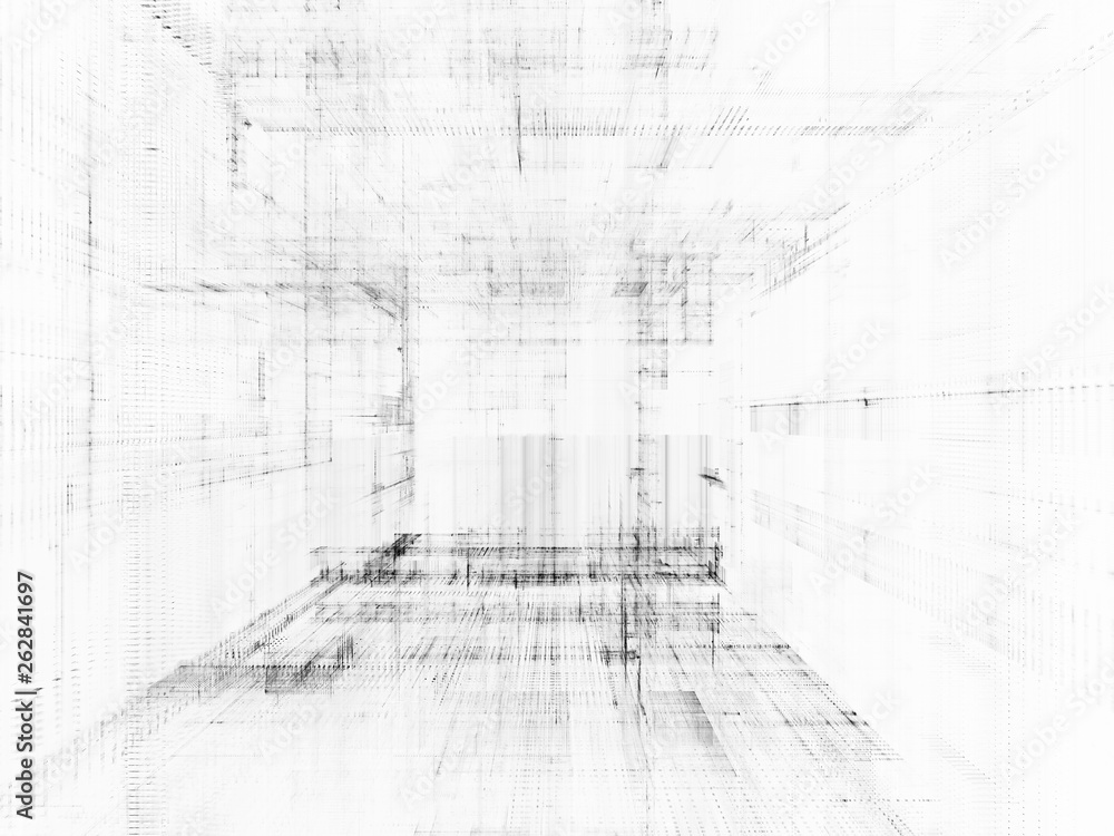 Poster abstract background. digital data visualization. 3d illustration based on fractal graphics.