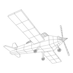 Plane Abstract polygonal wireframe airplane. Travel aircraft, tourism and vacation concept. Wireframe low poly mesh vector illustration