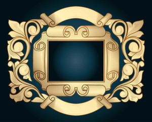 Golden ornate decorative vintage design