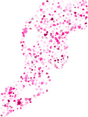 Hearts confetti flying vector background graphic design.