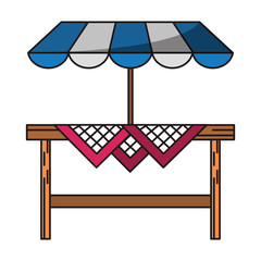 Picnic table with umbrella