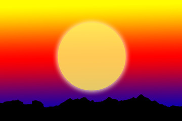 Obraz premium Sunrise over the mountains.