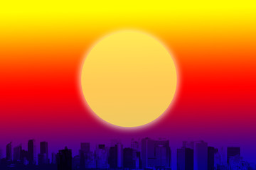 Sunrise over the city.