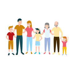 happy family parents kids grandparents