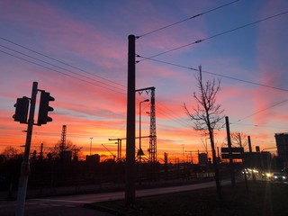 Sunset in Mannheim, Germany