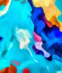 Fototapeta na wymiar Marble watercolor abstract background. Liquid paint chaotic waves. Fluid art painting. Colorful bright pattern. Fashion artistic texture.