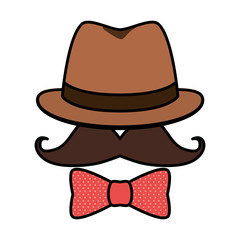 hipster hat mustache sunglasses