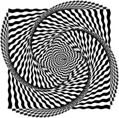Abstract striped twisted background with distorted lines. Optical illusion.