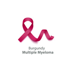 Vector pink ribbon Myeloma cancer awareness symbol