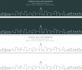 Marrakesh Single Line Skyline Banner