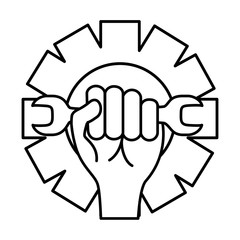 Fototapeta premium hand holding wrench gear