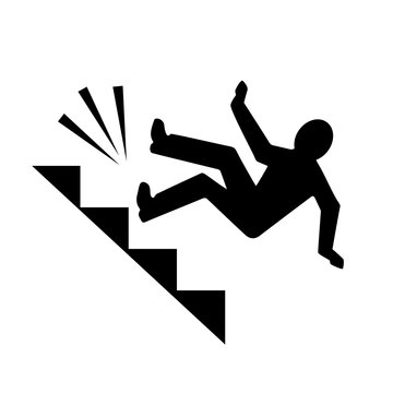 Man falling from stairs vector pictogram