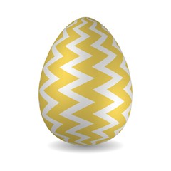 Golden Easter egg with vertical zigzag pattern