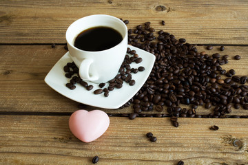 cup of coffee and beans