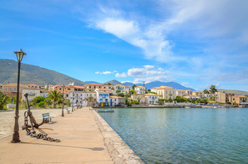 View of Galaxidi picturesque village on a sunny day