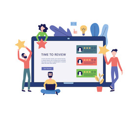 Concept of stars rating style feedback consumer or customer review evaluation.