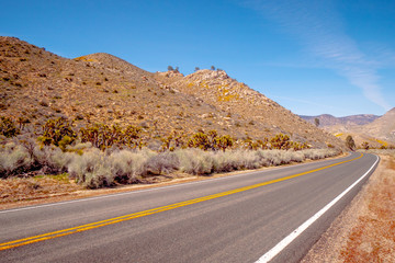 Scenic route through the desert at Sequoia in California - travel photography