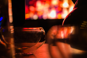 Vacuum glass tea cup for chinese puer tea, close-up, macro