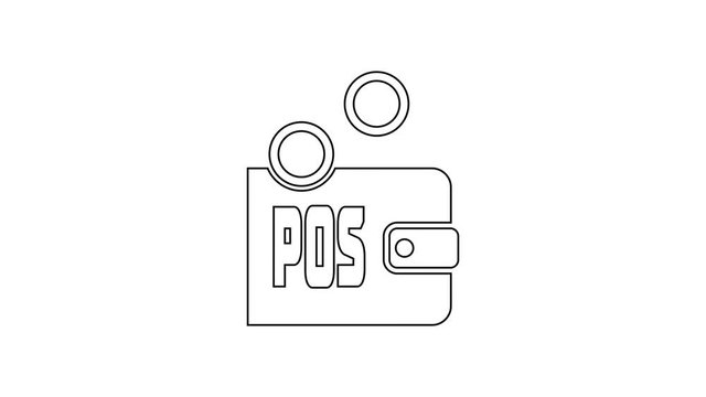 Grey Proof of stake line icon on white background. Cryptocurrency economy and finance collection. 4K Video motion graphic animation