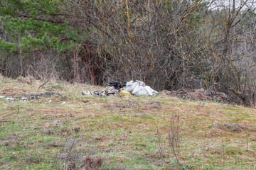 Garbage dump on the side of the road