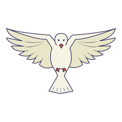 Dove bird flying cartoon