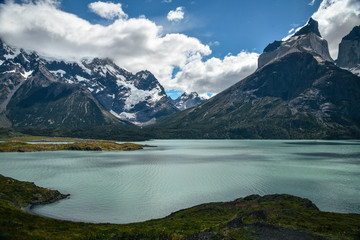 Obraz premium Panoramic View of Torres Del Paine National Park in the Patagonia Region of Southern Chile 